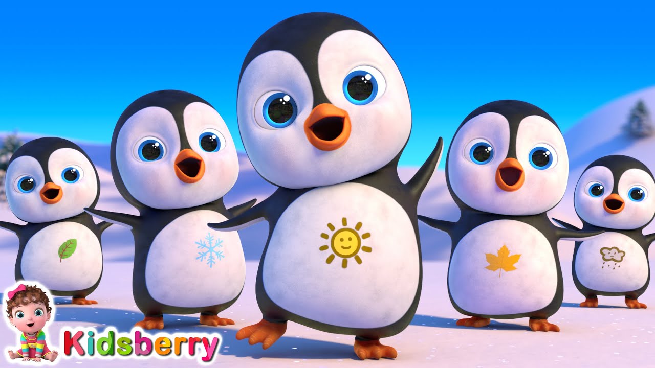 🐧☃️ Five Little Penguins 🧊 ️ | Counting Song for Kids | KIdsberry ...