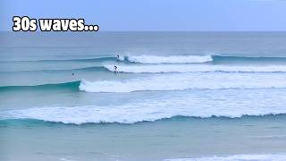 Surfing an epic sandbar in France