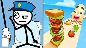 Play TikTok Gameplay THIEF PUZZLE GAME vs SANDWICH RUNNER — ALL Max Levels New Update Android iOS