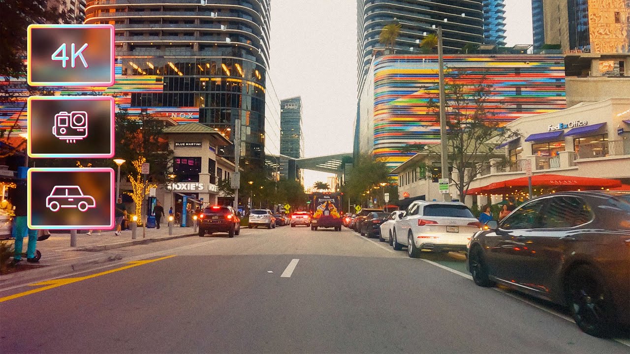 Driving around Brickell in Downtown Miami