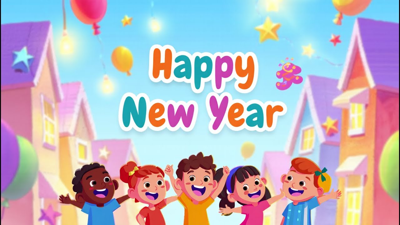 Happy New Year Song 🎉 | Kids Rhyme 3D Animation | Fun & Learning for Children