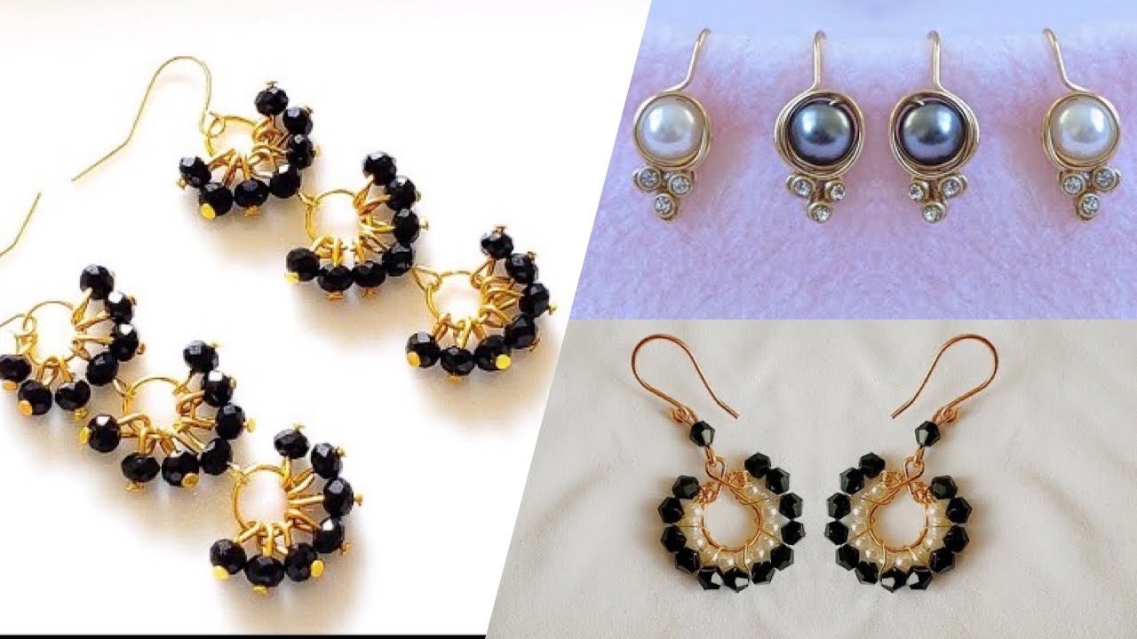 3 easy Pearl and Crystal Earringsdiy earringsSimple 5 min craftHandmade  Earrings  YouTube