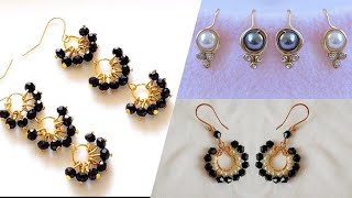 3 easy Pearl and Crystal Earrings/diy earrings/Simple 5 min craft/Handmade Earrings/
