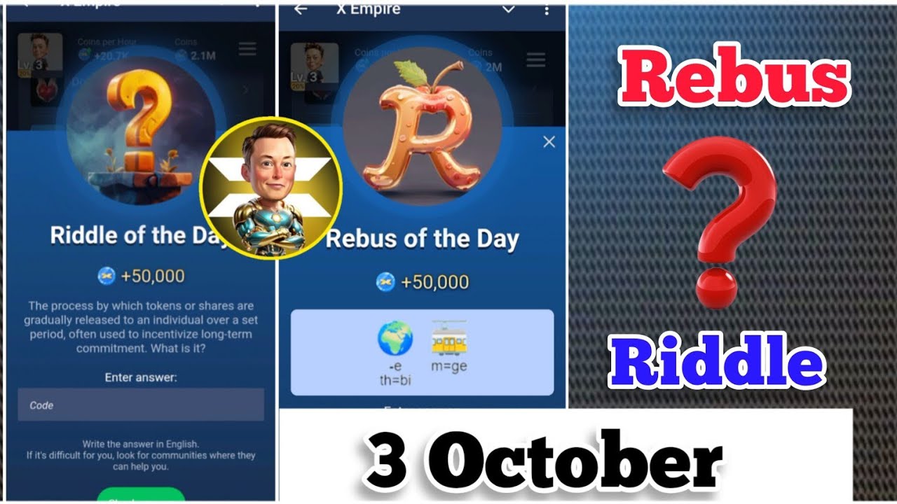 3 October 2024 || Rebus of the day || Riddle of the day || Rashid ...