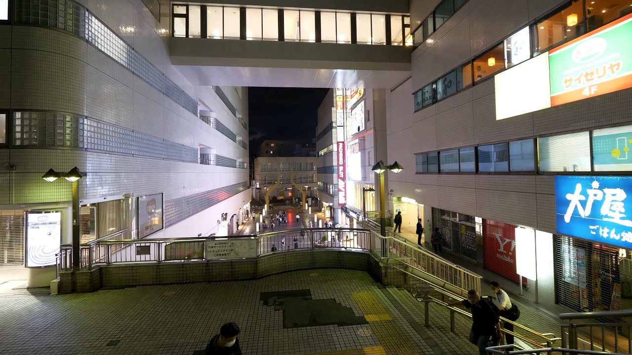 【4K】Ночная прогулка вокруг станций Цуруми, Иокогама