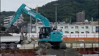 JR松山駅3番ホームより　高架化工事の様子　JR四国