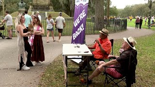 Two Old Farts Back In Forsyth Park Giving Wisdom To Anyone Who Will Listen