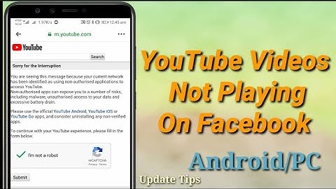 Fix YouTube Videos Not Playing On Facebook Android/PC