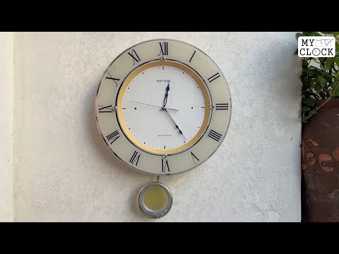 RHYTHM 8MX402SR Pendulum Trimetéor Crystal Wall Clock 掛け時計 電波 アナログ 振り子 トライメテオ クリスタル 飾り インテリア 白 