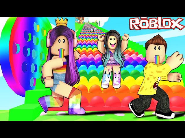 SUBINDO UMA ESCADA GIGANTE DE POP IT!! - Climb a Rainbow Pop it