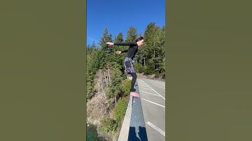 DOUBLE BACKFLIP OFF MASSIVE BRIDGE #bridgejumping #cliffjumping #flips #sendit
