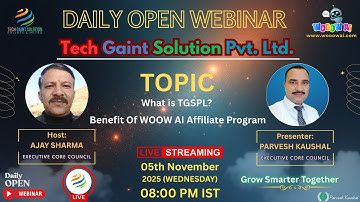 #TGSPL Daily Webinar WOOOW AI Soft Launch Information & Training