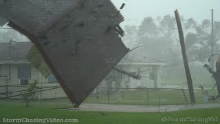 Hurricane Ida Hits Lockport, LA And Sends Roof Flying  8/29/2021