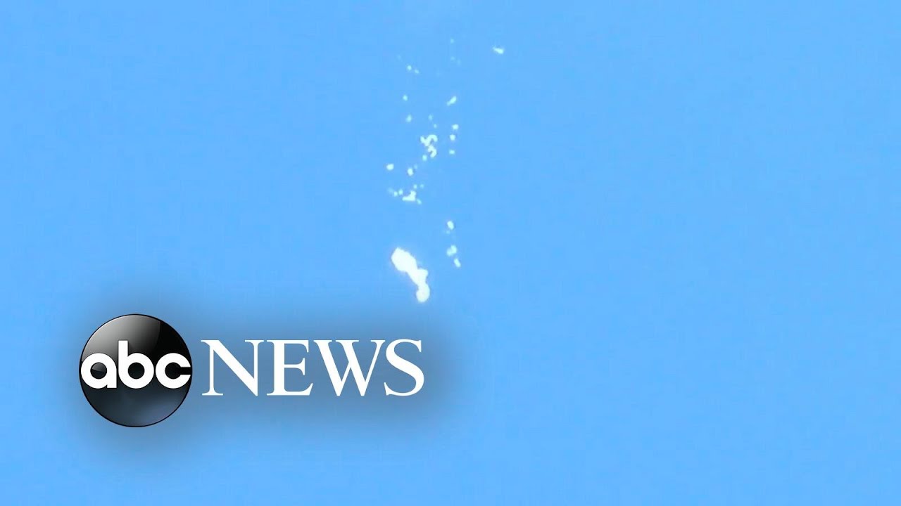 Suspected Chinese spy balloon shot down l ABC News