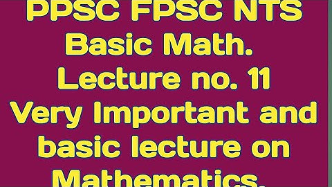 PPSC FPSC Basic Math