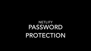 Netlify: Password Protection