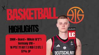 Dusan Ilic 16 Points & 11 Assists versus Greece, U18 European Championships 2026