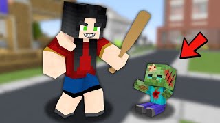 ÜVEY ANNE KÜÇÜK ZOMBİYİ DÖVDÜ 😱 - Minecraft