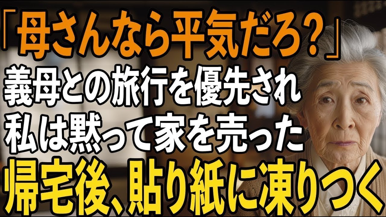 母の手術よりも妻の誕生日を優先した息子。その夜、私は黙って家を売り払いました。翌日、張り紙を見た息子夫婦は凍りつく【シニアライフ】【60代以上の方へ】