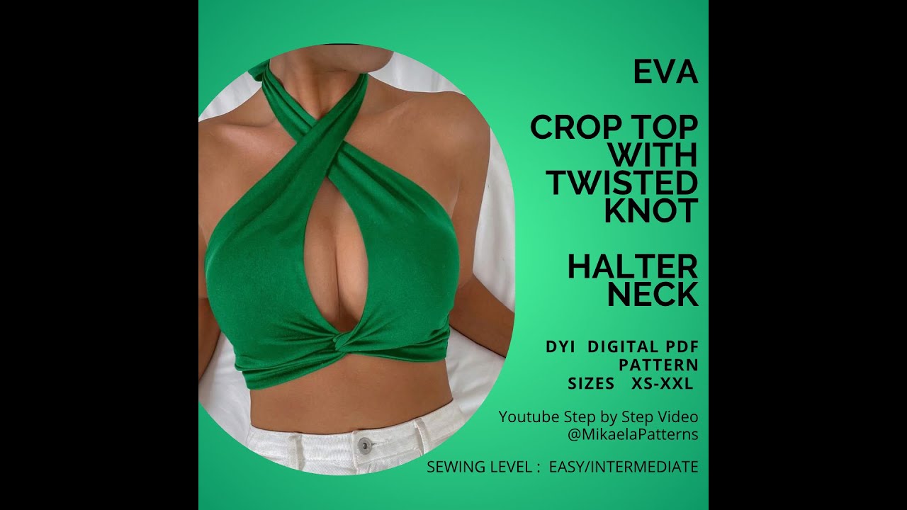 DIY Sew Eva Crop Top Twisted Knot Halter Neck