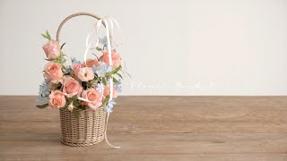 ENG/ Making Flower Basket with 3 kinds of flowers