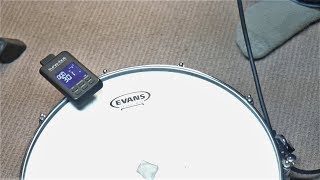 Tune-bot snare drum tuned to notes with settings