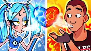 Hot Vs Cold Red Vs Blue Fire And Ice Relationships By Duh