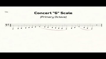 Tuba G Scale Practice in Half-Quarter All-State Pattern (primary octave)