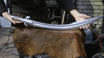 Forging a pattern welded Indian Scimitar, part 3, forging the guard.