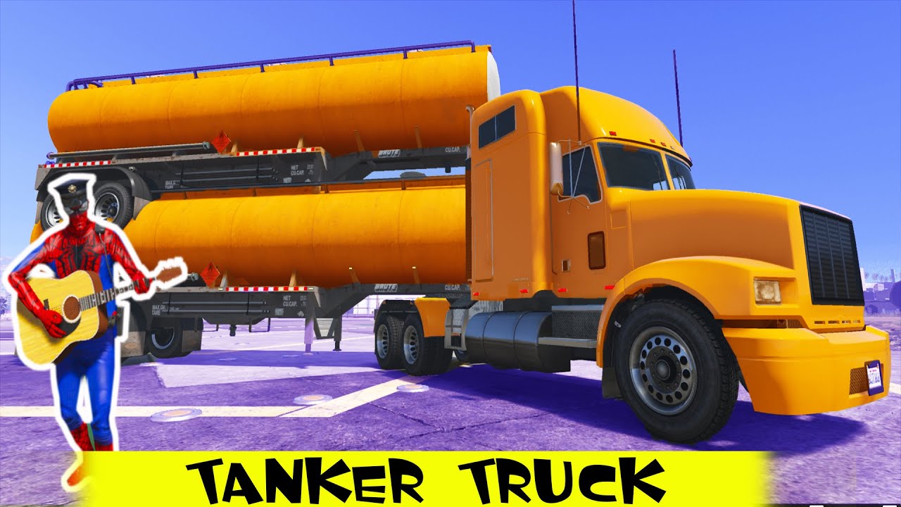 Spiderman Cartoon TANKER TRUCK Superhero for Kids Spiderman Cartoon TANKER TRUCK Superhero for Kids