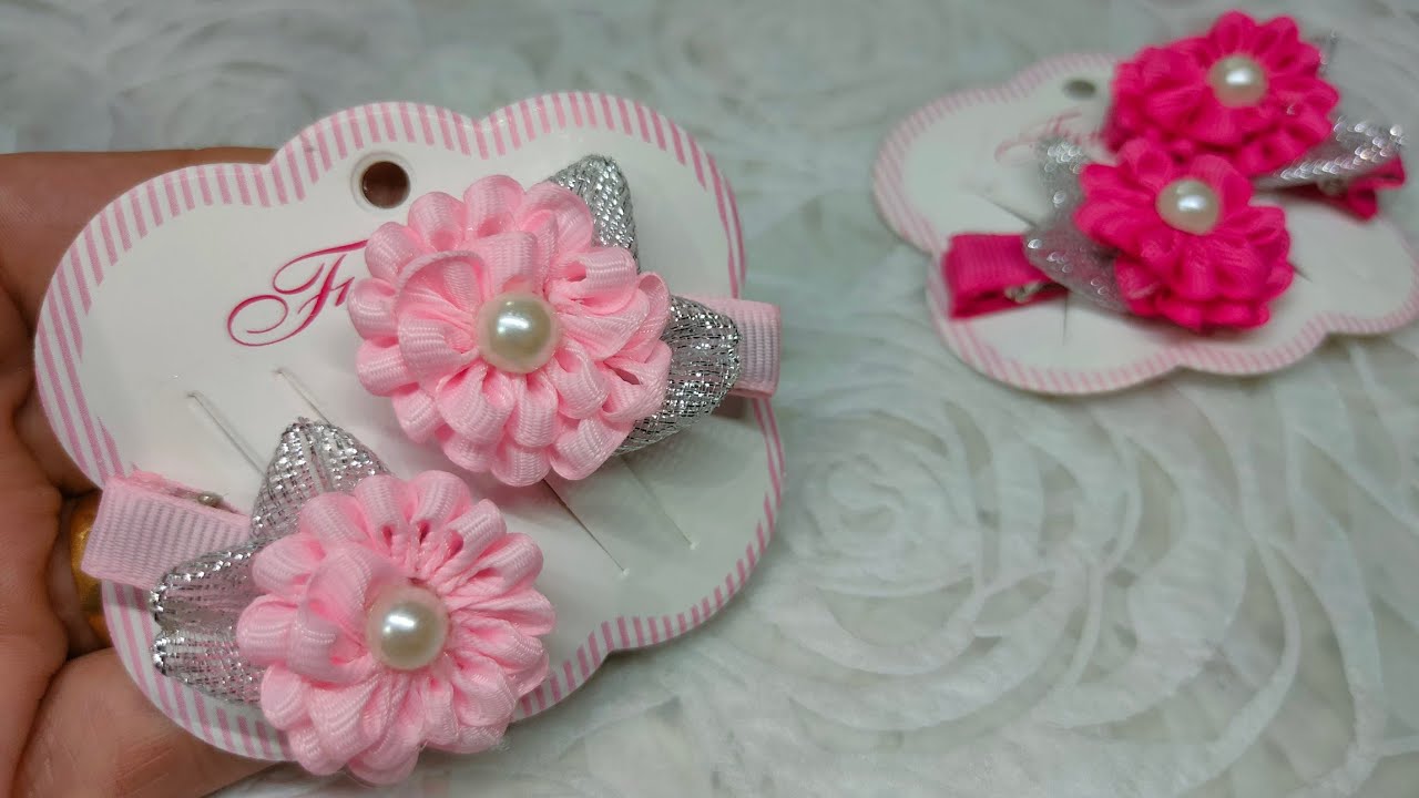 اصنعيها بنفسك توك للبنوتات الصغار 🌼 باستخدام شريط الستان 1سم