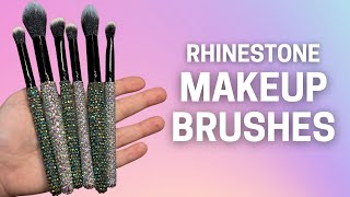 HOW TO MAKE RHINESTONE MAKEUP BRUSHES // Easy DIY Bling Makeup Brush Handle Tutorial for Beginners