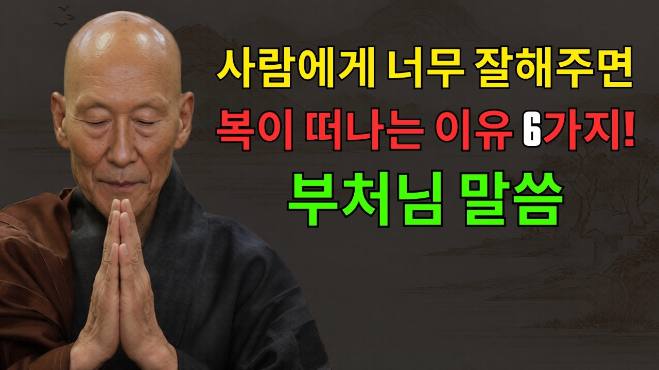 사람에게 너무 잘해주면, 복이 떠나는 이유 6가지! | 법정 스님 지혜 | 불교 | 인생명언 | 평온한 삶 | 무소유 | 행복한 노후