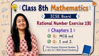 Class 8 Maths chapter 1 Rational number 1(B) Easy Explanation ✅✅💯