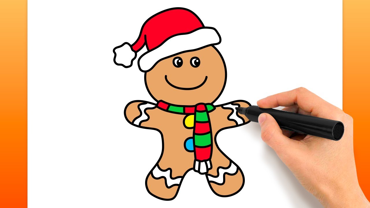Comment Dessiner Un Bonhomme En Pain D'épice (Tutoriel De Dessin Facile