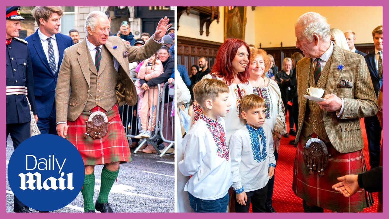 King Charles III meets resettled refugees in Aberdeen, Scotland