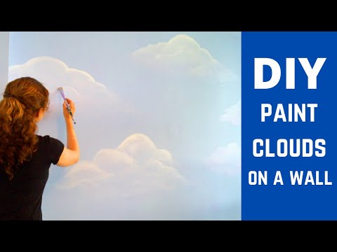 DIY CLOUD WALL ART: How to paint clouds SUPER EASY Step by Step| Room Decor ideas