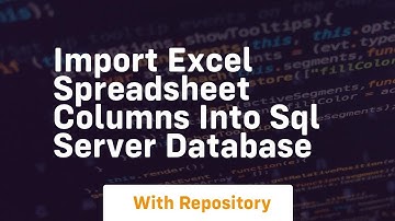 import excel spreadsheet columns into sql server database