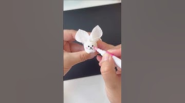 Rabbit with tissue paper/Beautiful tissue paper art #diy #rabbit #howtomake #howtodraw #how #howto