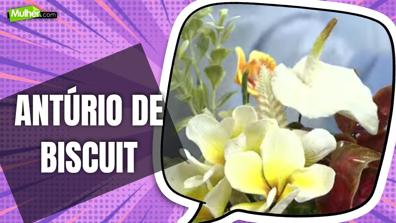 Aprenda como fazer Antúrio Branco de biscuit | 