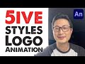 Five Styles Logo Animation in Adobe Animate CC