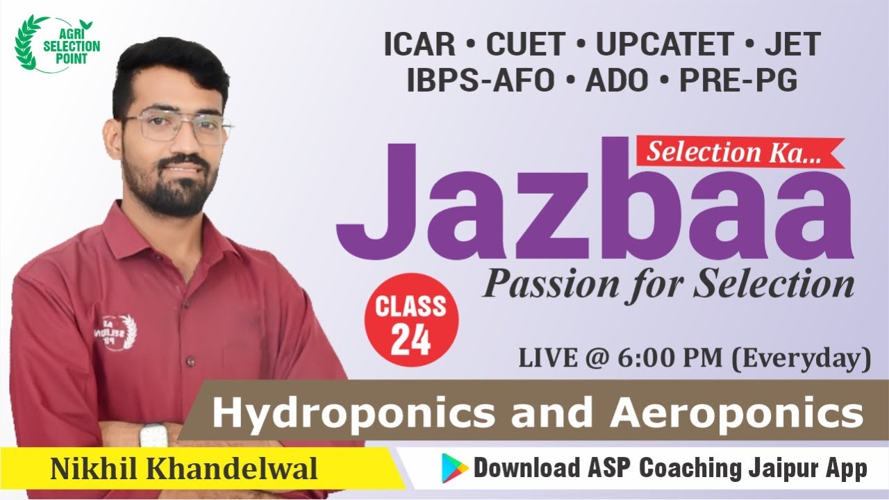 [24] Agronomy For JET ICAR UPCATET | Best Agriculture Coaching In Rajasthan | ASP Coaching