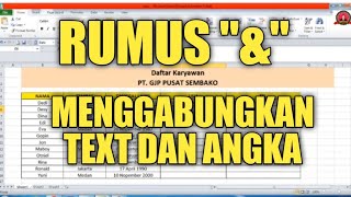 RUMUS menggabungkan Text dan Angka | EXCEL