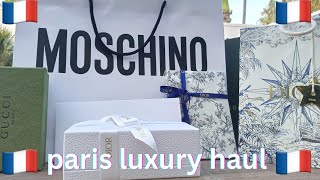 PARIS LUXURY HAUL 2023 || DIOR, MOSCHINO, LONGCHAMP, GUCCI BEAUTY || HAYA GLAMAZON
