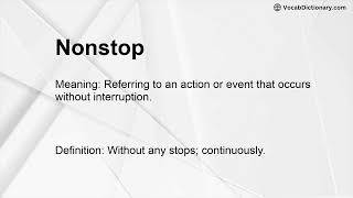 Nonstop Meaning
