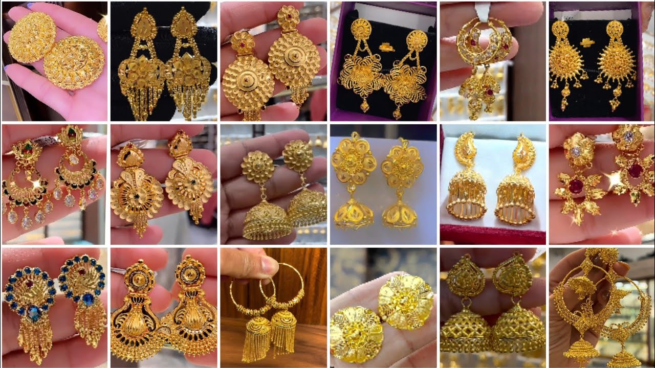 PMJ BEAUTIFUL GOLD PLATED EARRINGS WITH FINGER RING COMBO MODEL NO. 3414 –  Poojamani Jewellers LLP