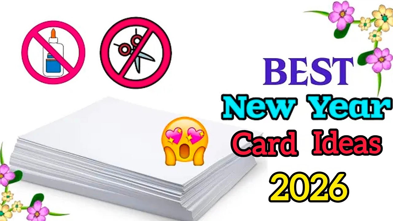 Happy New year card making 2026 / DIY New year card ideas / Easy and beautiful card for New year