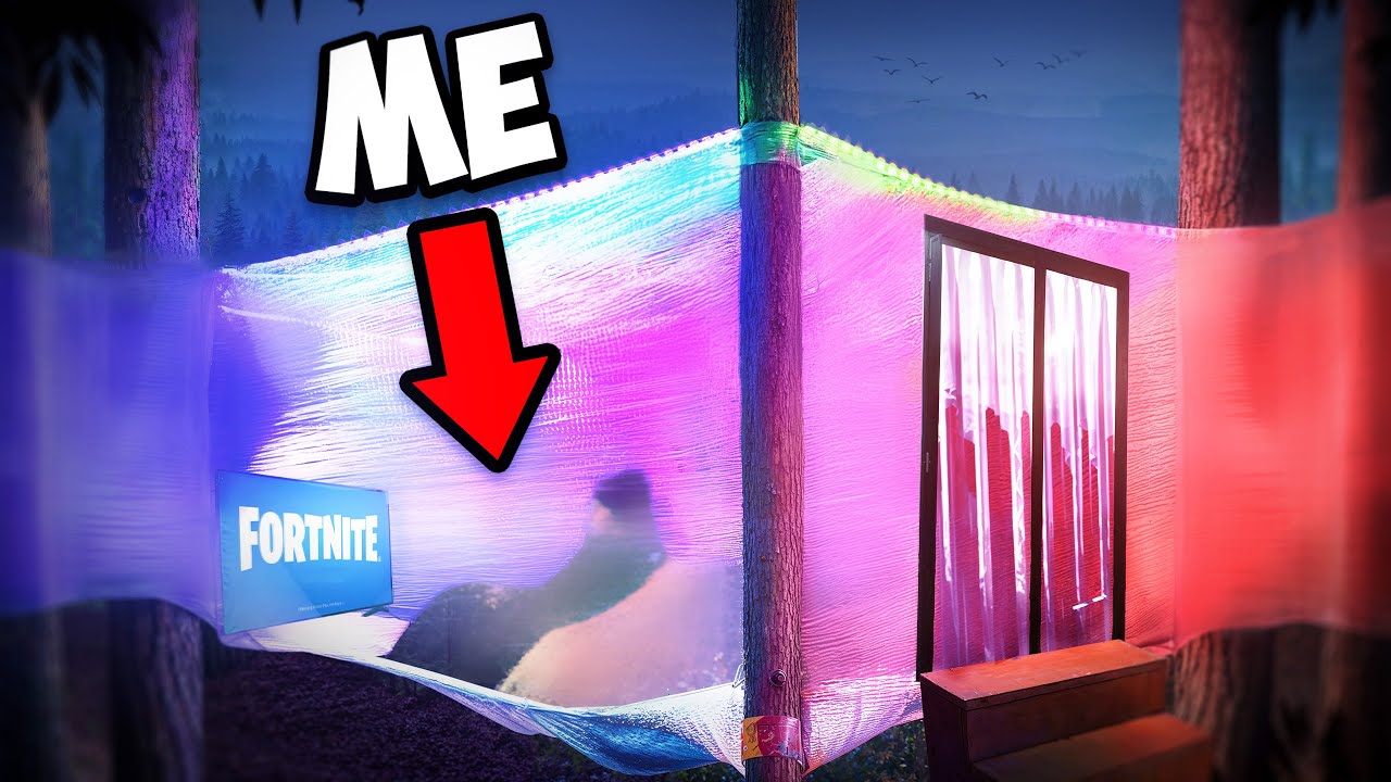 I Survived a Night in a Treehouse Made from Plastic Wrap!