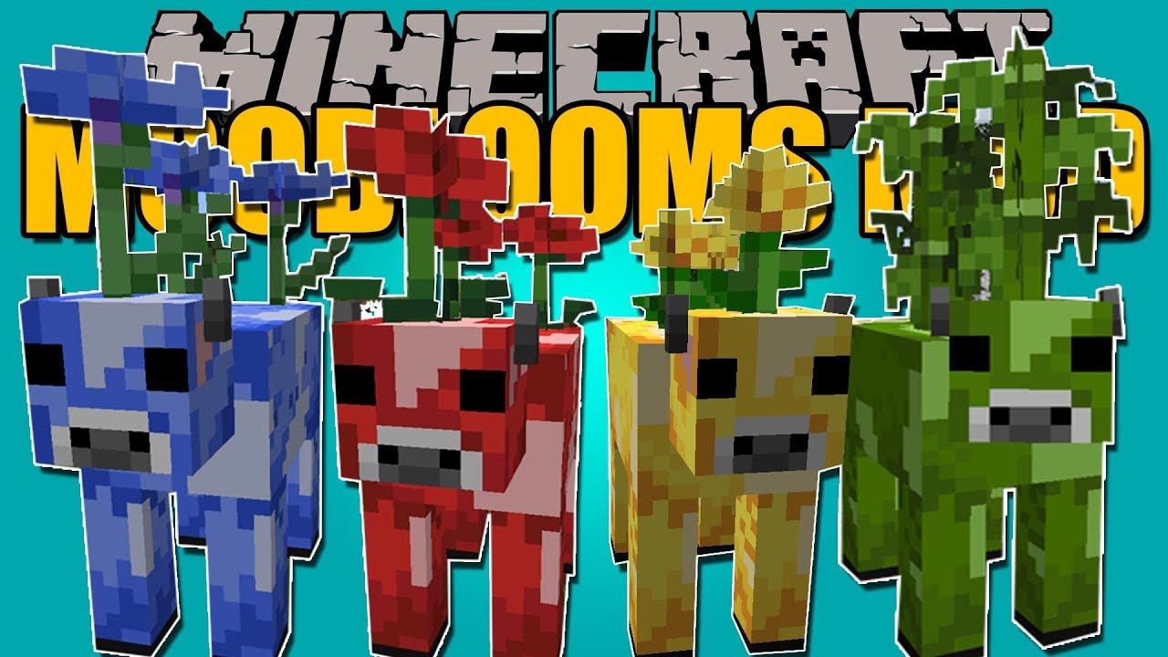 MOOBLOOMS MOD - Vacas lolas pero de Flores - Minecraft mod 1.14.4 Review ESPAÑOL
