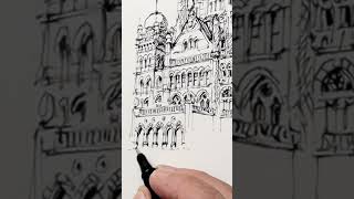 The Mumbai Corporation Municipal Building. Architectural Perspective Sketch. #architecturalsketching